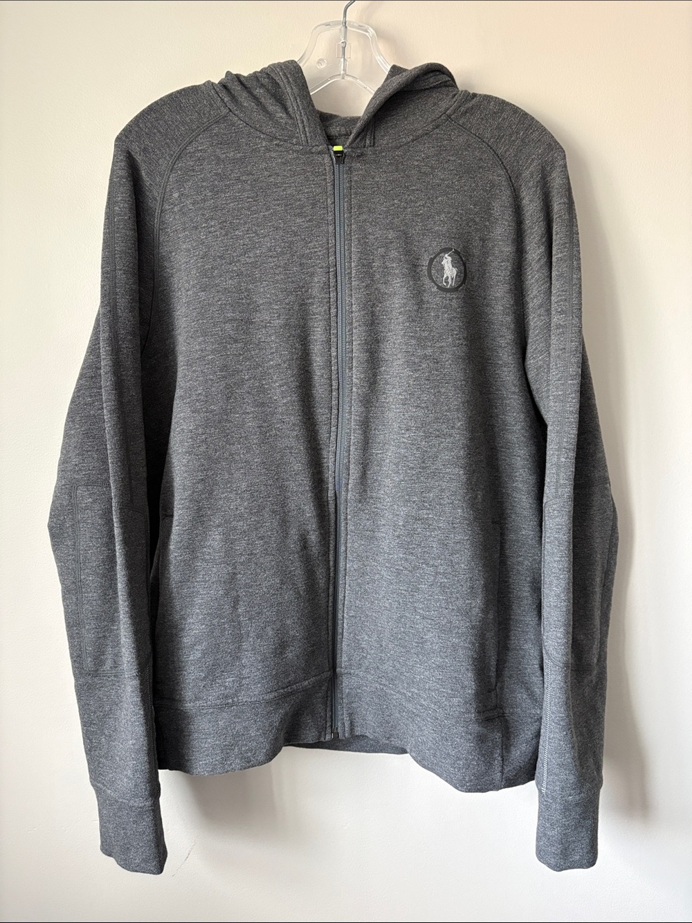 Polo Sport Ralph Lauren Heather Gray Full-Zip Hoodie Sweatshirt Large L